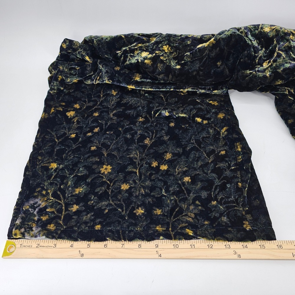 Anthropologie Somerset Velvet Pull-On Pants Wide Leg 1X Floral Velvet Elastic - Picture 6 of 6